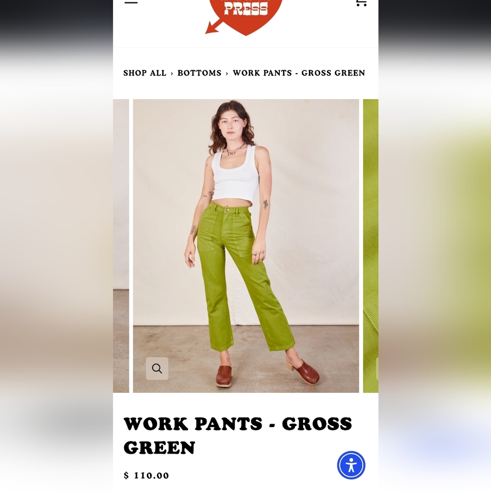 Big Bud Press Work Pant Gross Green XS
